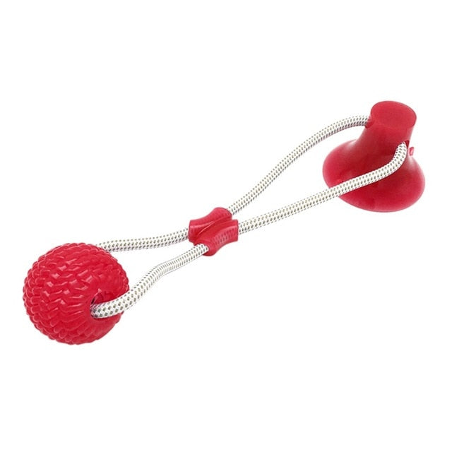 Dog Suction Cup Ball Rope Toy | Tug of War Solo Play