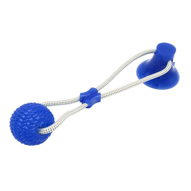 Dog Suction Cup Ball Rope Toy | Tug of War Solo Play