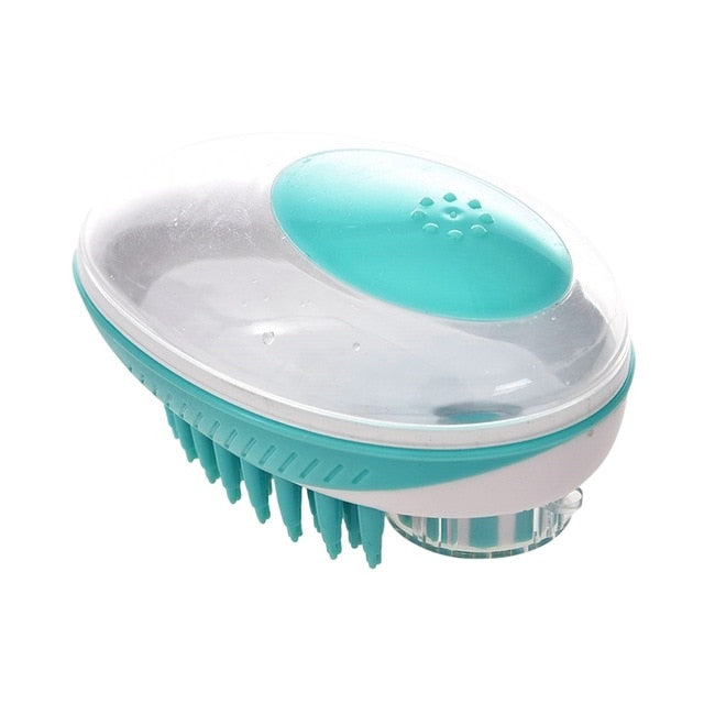 Dog Bathing Comb & Shampoo Dispenser | Dog Brush | Dog Wash Brush