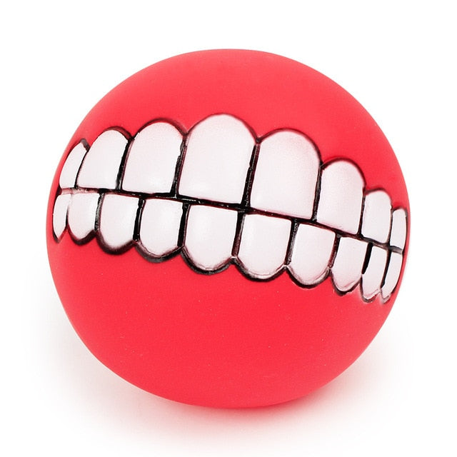 Dog Funny Teeth Squeaker Ball | Dog Teeth Ball