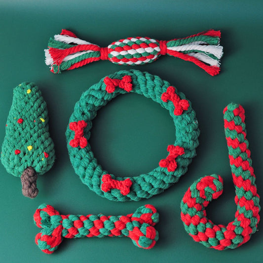 Christmas Dog Cotton Rope Set