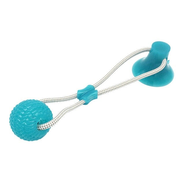 Dog Suction Cup Ball Rope Toy | Tug of War Solo Play