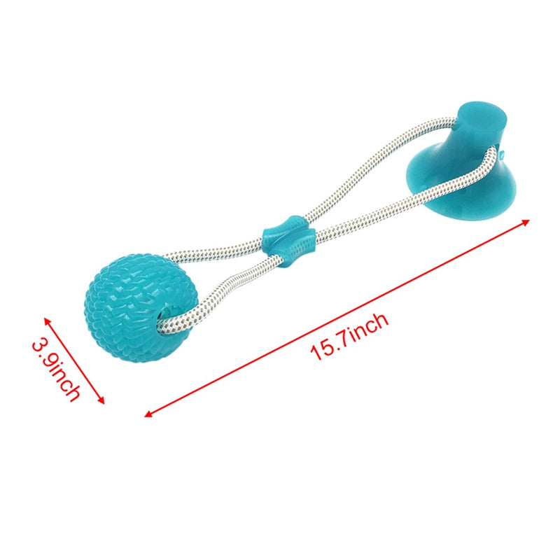 Dog Suction Cup Ball Rope Toy | Tug of War Solo Play