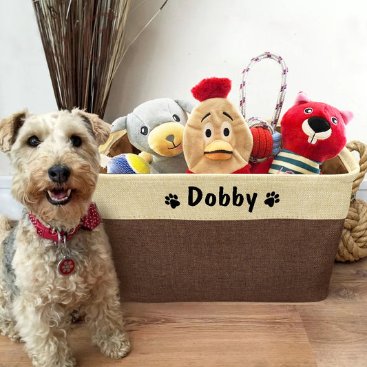 Personalised Dog Toy Basket