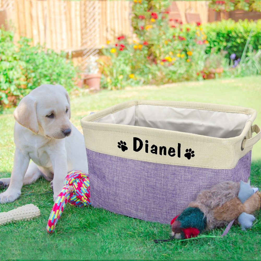 Personalised Dog Toy Basket Dog Approved