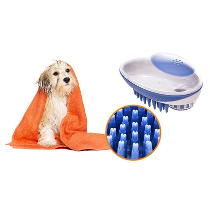 Dog Bathing Comb & Shampoo Dispenser | Dog Brush | Dog Wash Brush