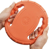 orange floating frisbee with handles