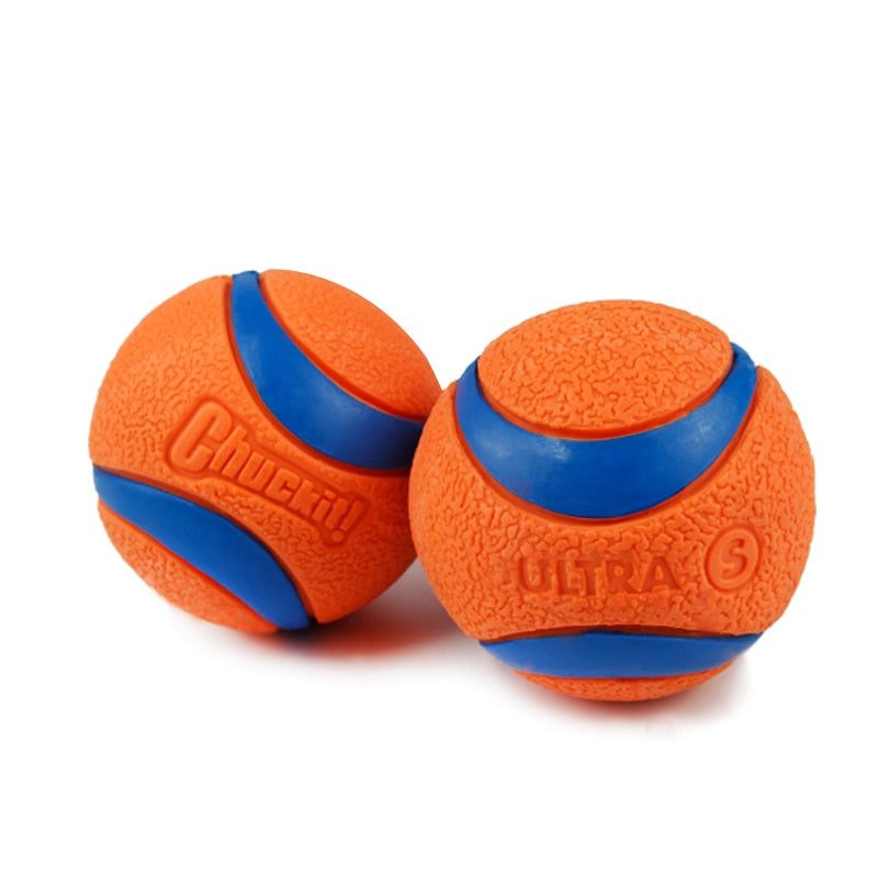 two strong rubber bounce ball dog toys